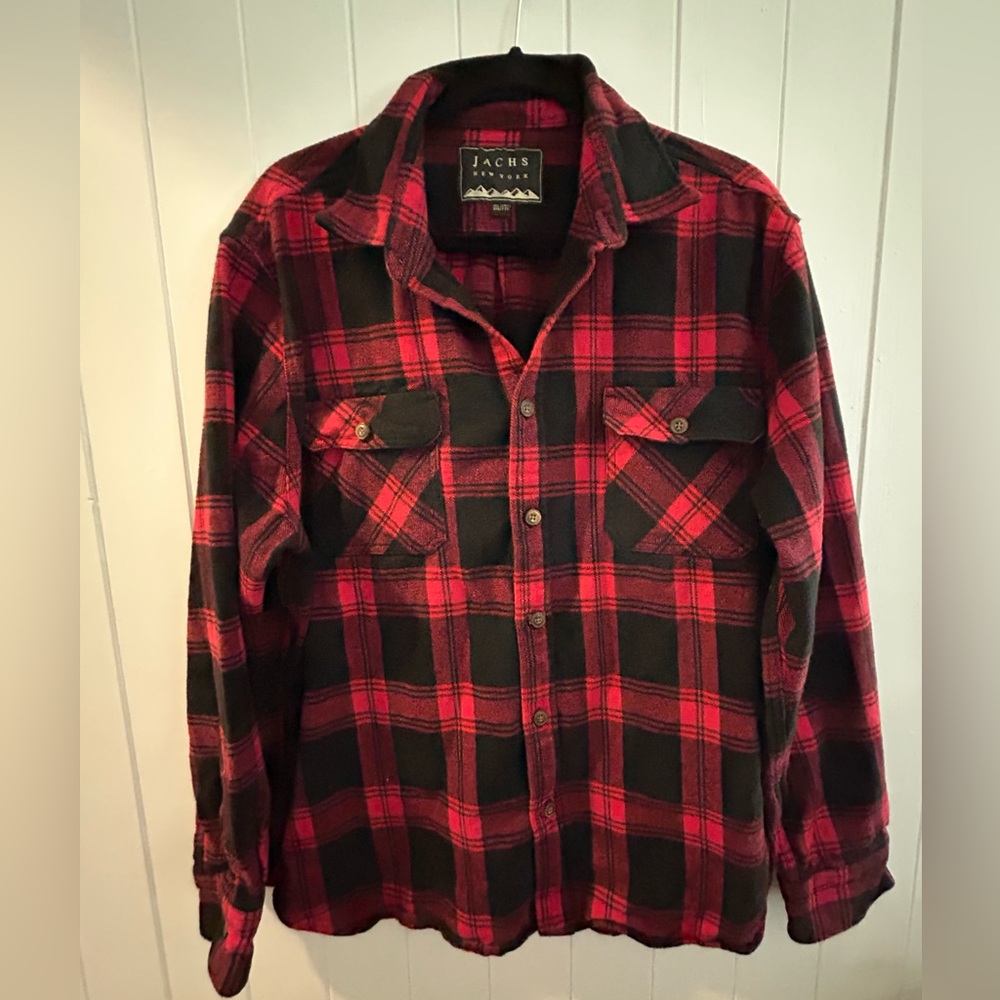 Men’s Red Plaid Flannel ‘Shacket’